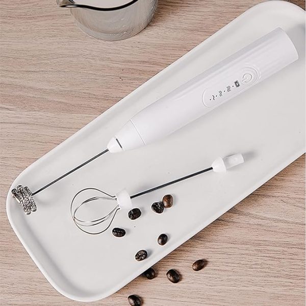 2 In 1 Electric Milk Frother Whisk Egg Beater Usb Rechargeable Coffee Blender Household Milk Shaker Mixer Foamer Food Blender