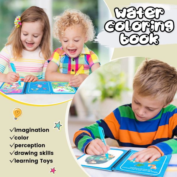 4 in just Rs.1000/- Magic Water Book Painting Drawing Coloring Board Book Magic Water Pen (random Book )